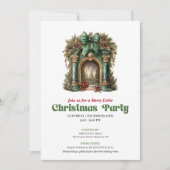 Whimsical Victorian Christmas fireplace party  Kaart (Voorkant)