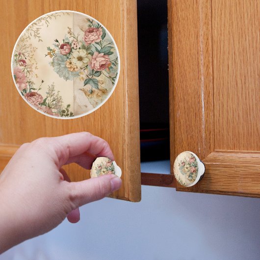 Whimsical Victorian Rozen Keramische Knop