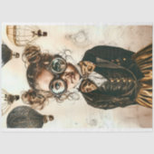 Whimsical Victorian Steampunk Meisje W7 Decoupage Tissuepapier (Voorkant)