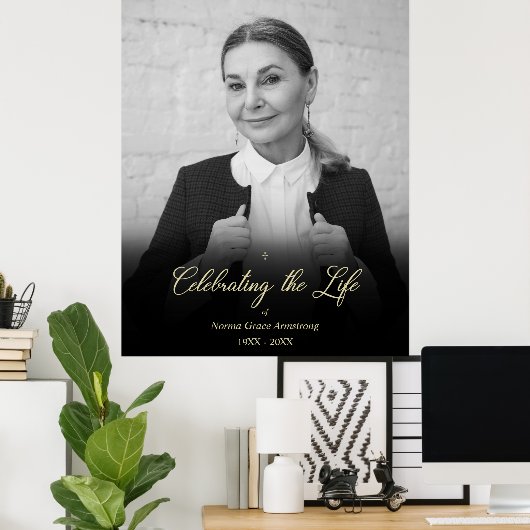 Whimsical Vier het Leven Foto Funeral Poster (Thuiskantoor)