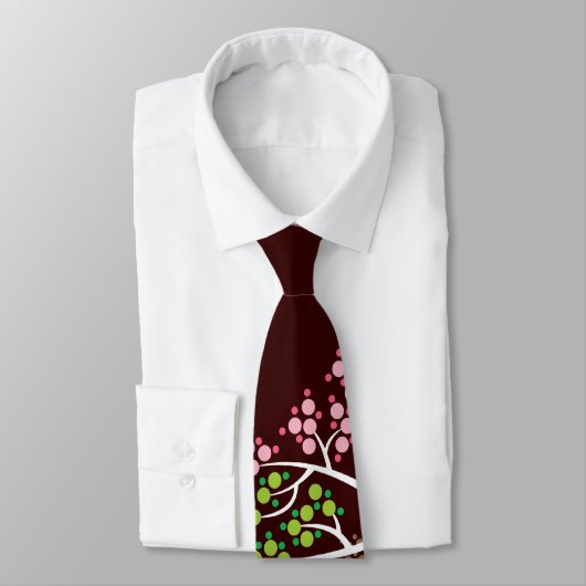 Whimsical Vier Seizoenen Bomen op bruin Stropdas (Gebonden)