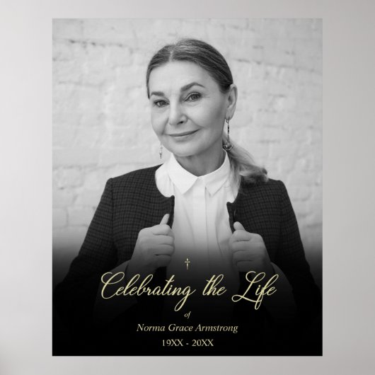 Whimsical Viering van het Leven Foto Rouwservice Poster (Voorkant)