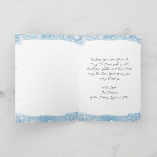 Whimsical Village gepersonaliseerde kerst Feestdagen Kaart (Binnen)