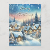 Whimsical Village gepersonaliseerde kerst Feestdagenkaart (Voorkant)