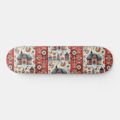 Whimsical Village Home Nordic Folk Art Scandinavia Persoonlijk Skateboard (Horizontaal)