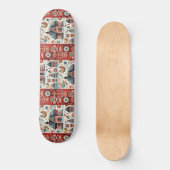 Whimsical Village Home Nordic Folk Art Scandinavia Persoonlijk Skateboard (Voorkant)