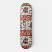 Whimsical Village Home Nordic Folk Art Scandinavia Persoonlijk Skateboard (Voorkant)