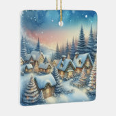 Whimsical Village Kerstmis gepersonaliseerd Keramisch Ornament (Rechts)