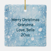 Whimsical Village Kerstmis gepersonaliseerd Keramisch Ornament (Achterkant)