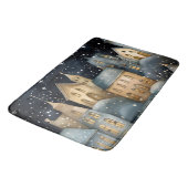 Whimsical Village Starry Skies Navy Gold Badmat (Gekanteld)