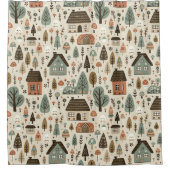 Whimsical Village with Cottages and Trees Douchegordijn (Voorkant)