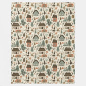 Whimsical Village with Cottages and Trees Fleece Deken (Voorkant)