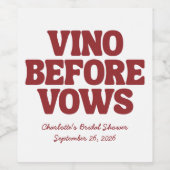 Whimsical Vino Before Vows Bourgogne Bruidsdiner Wijn Etiket (Enkel label)