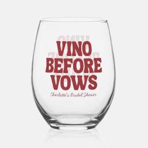 Whimsical Vino Before Vows Bourgogne Bruiloftsborr Wijnglas Zonder Voet