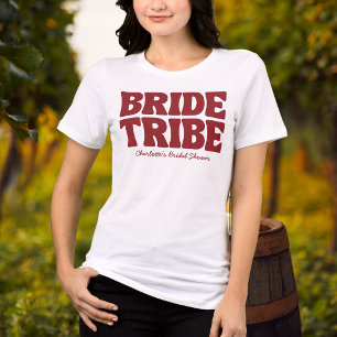 Whimsical Vino voor de Huwelijksbelofte Burgundy B Tri-Blend Shirt