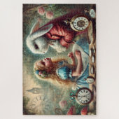 Whimsical Vintage Alice & White Rabbit Wonderland Legpuzzel (Verticaal)