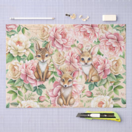 Whimsical Vintage Bloemen & Dieren Decoupage Tissuepapier