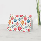 Whimsical Vintage Christmas Ornamenten Feestdagen Kaart (Achterkant)