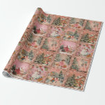Whimsical Vintage Christmas Pink Pattern Cadeaupapier<br><div class="desc">Wil je de magie van kerst vieren? Tijdens dit feestelijke vakantieseizoen wikkel je je cadeaus in ons prachtige pattereerde  inpakpapier,  met een vrolijke sneeuwman,  een retro-gestileerd klein meisje dat een ornament aan de kerstboom hangt,  wat dacht je van een treintje dat door een feestelijke stad slingert.</div>