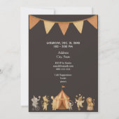 Whimsical Vintage Circus Birthday Invitation Kaart (Achterkant)