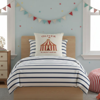 Whimsical Vintage Circus Personalized Kids Pillow Kussen