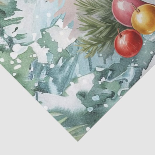 Whimsical Vintage Decoupage Christmas Snowman Tissuepapier (Detail)