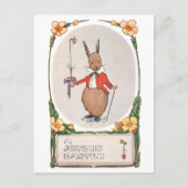 Whimsical Vintage Easter Bunny Briefkaart (Voorkant)