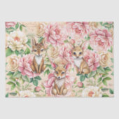 Whimsical Vintage Floral & Animals Decoupage Tissuepapier (Voorkant)