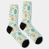 Whimsical Vintage Floral Cream Patterned  Sokken (Rechts)