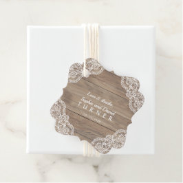 Whimsical Vintage Kanten Oude Schuur Huwelijk Bedankjes Labels