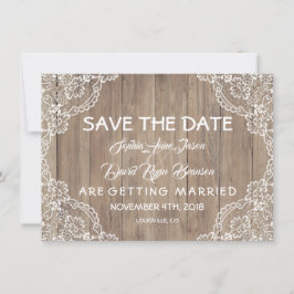 Whimsical Vintage Kanten Oude Schuur Huwelijk Save The Date