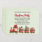 Whimsical Vintage-kersttrein met speelgoed Kaart (Voorkant / Achterkant)