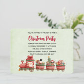 Whimsical Vintage-kersttrein met speelgoed Kaart (Staand voorkant)