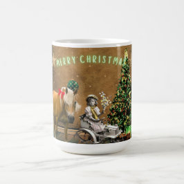 Whimsical Vintage Kerstwens Koffiemok