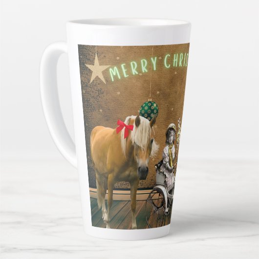 Whimsical Vintage Kerstwens Latte Mok (Linkerhoek)