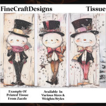 Whimsical Vintage Sneeuwman, Hoge Haten F9 Decoupa