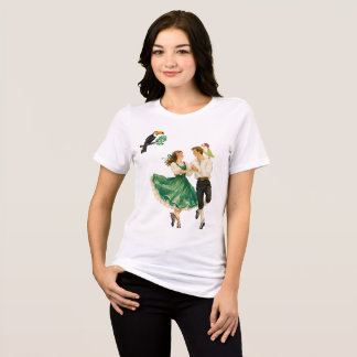 Whimsical Vintage Volksdans Romantiek Kunst Design Tri-Blend Shirt
