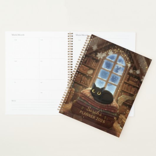 Whimsical Vintage Zolder Zwarte Kat Planner (Display)