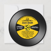 Whimsical  Vinyl 45 Record Party Kaart (Voorkant)