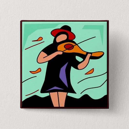 Whimsical Violin Music Button (Voorkant)