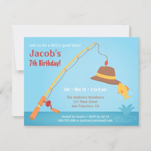 Whimsical Vist Birthday Party Kaart (Voorkant)