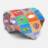 Whimsical vliegtuig, helikopter en heteluchtballon stropdas (Opgerold)
