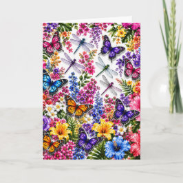Whimsical Vlinder Bloemstuk Kaart