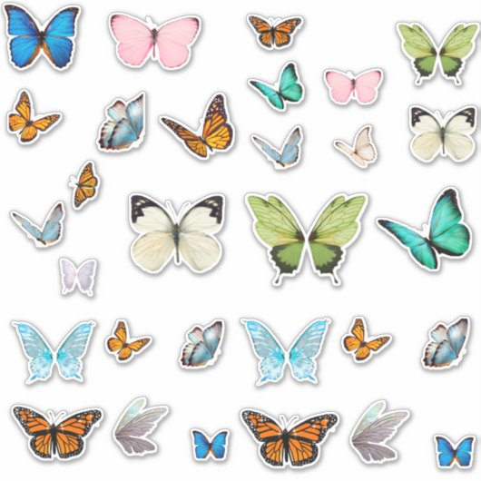 Whimsical vlinder Stickers (Voorkant)