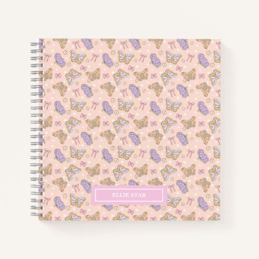 Whimsical Vlindermeisje Gepersonaliseerd Notitieboek (Voorkant)