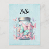 Whimsical Vlinders in een Pot Hallo Briefkaart (Voorkant)