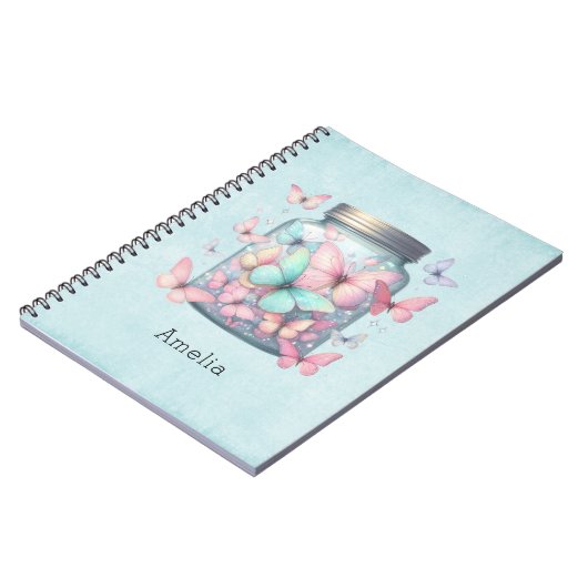Whimsical Vlinders in een Pot Notitieboek (Linkerzijde)