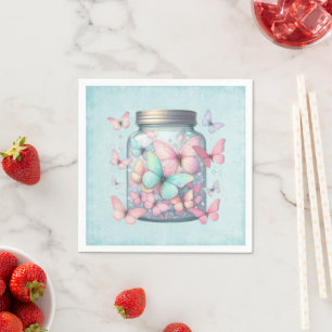 Whimsical Vlinders in een Pot Servet