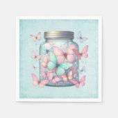 Whimsical Vlinders in een Pot Servet (Voorkant)