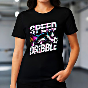 Whimsical Voetbal Kat Vrouwen Tri-Blend Shirt